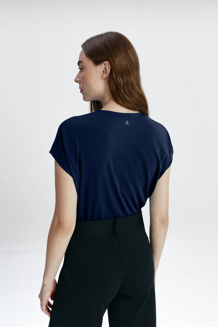 sepiia Camiseta mujer kimono mujer marino Oferta exclusiva