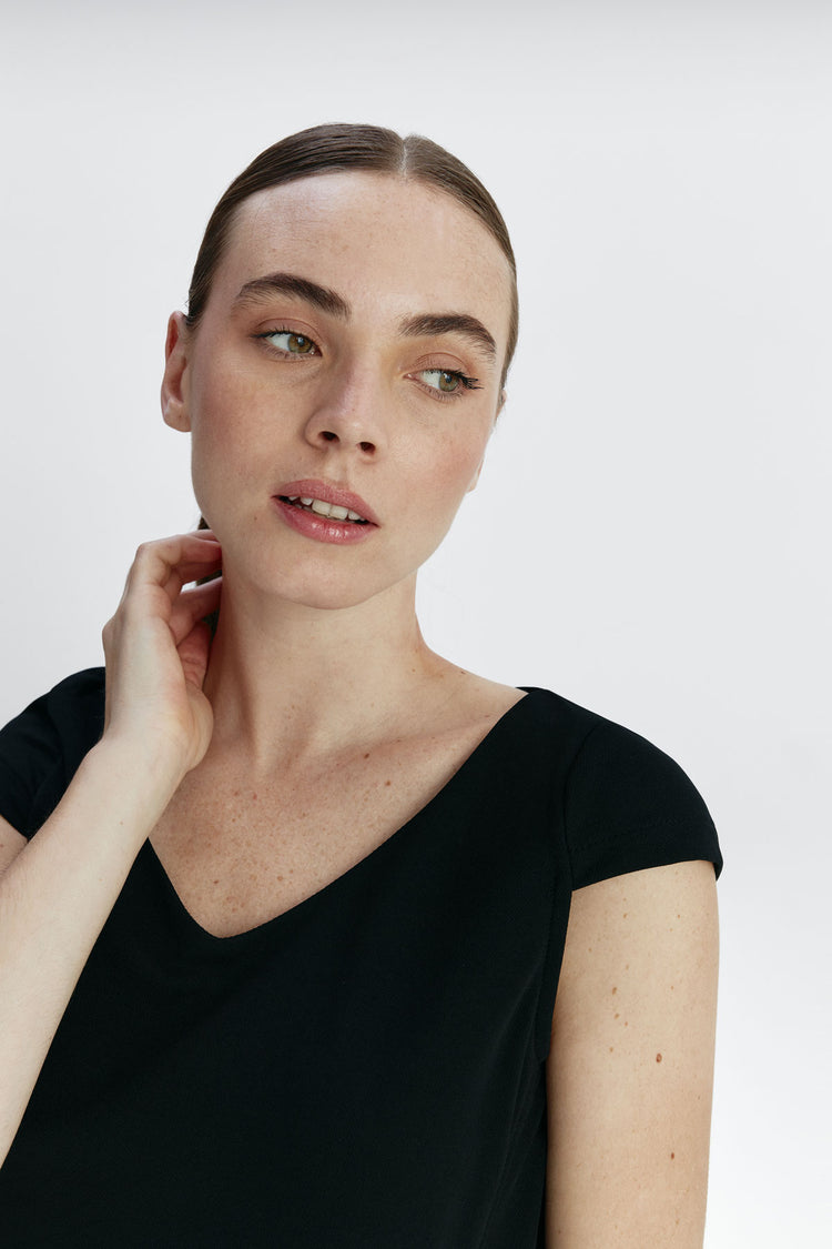 sepiia Vestido mujer negro Maggoo Ofertas de temporada