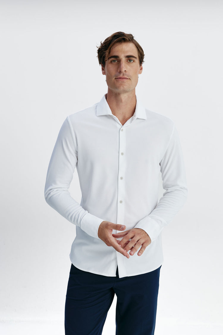 sepiia Camisa de vestir hombre blanca slim Grandes ahorros
