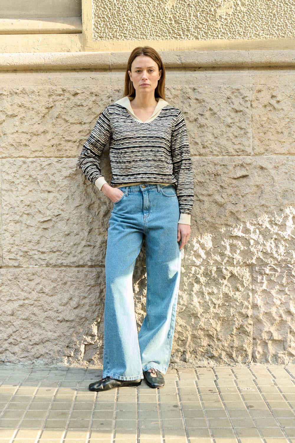 sita murt Pantalón denim pierna ancha Ofertas