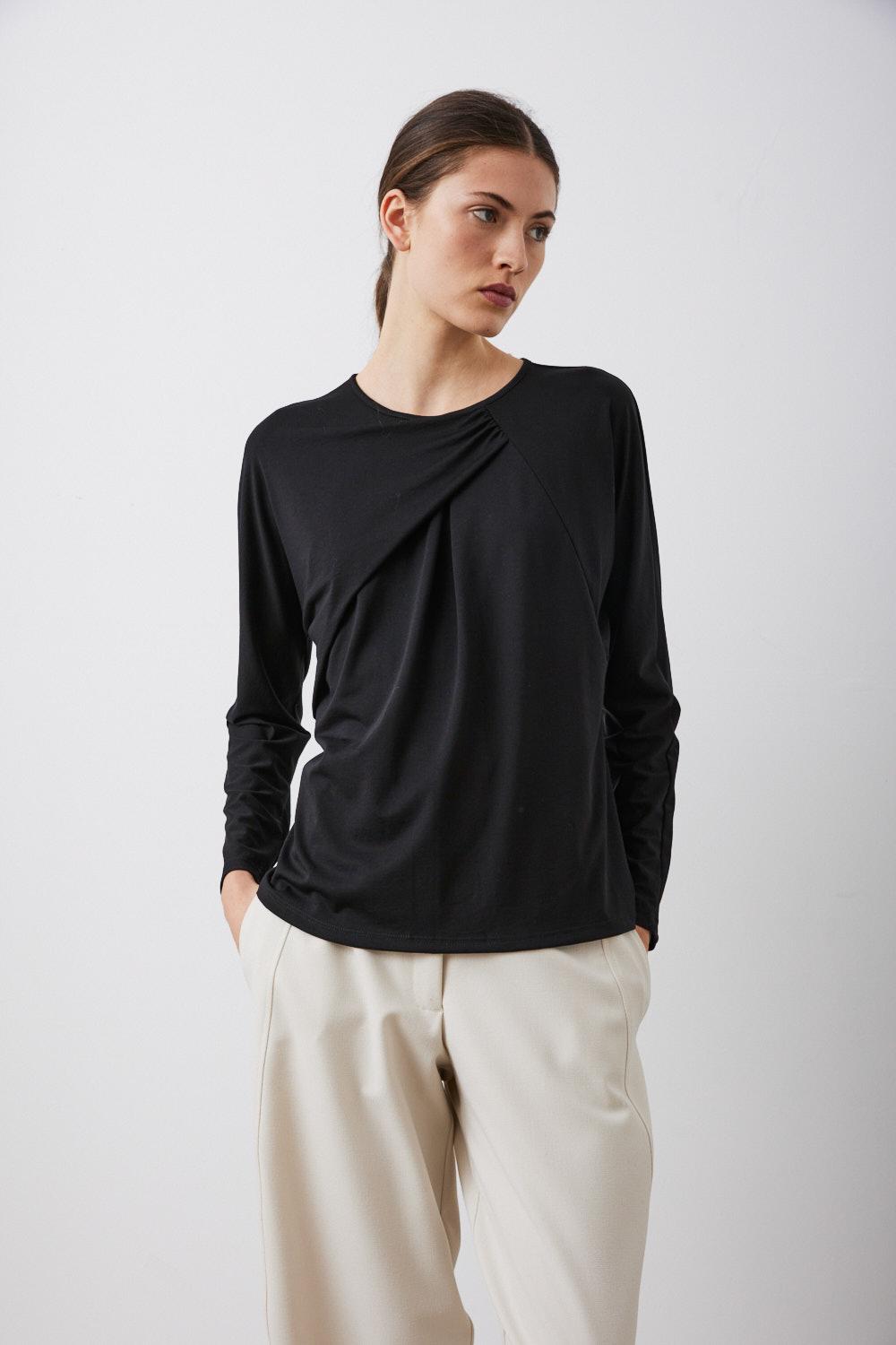 sita murt Blusa con frunces Venta caliente