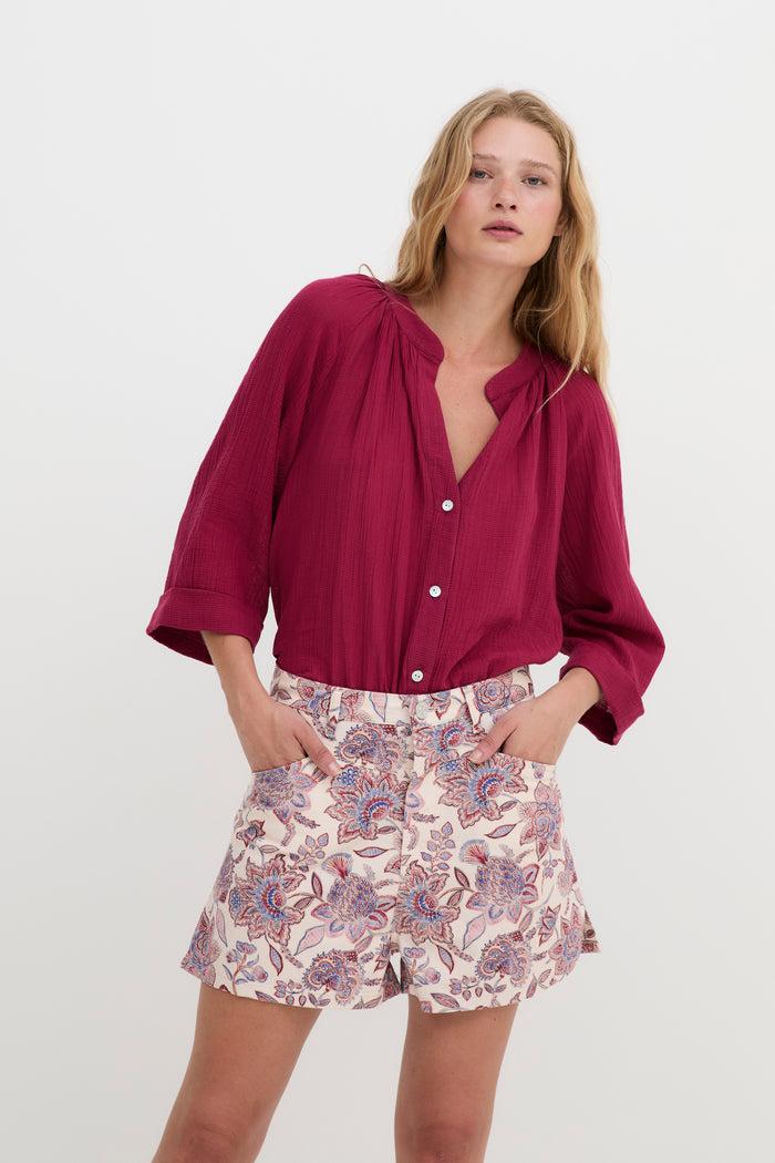 sophie and lucie BLUSA MOLLI ARRUGUILLA CEREZA 2025