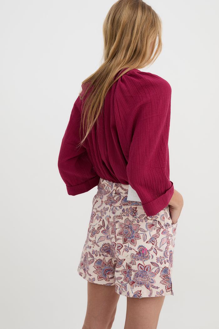 sophie and lucie BLUSA MOLLI ARRUGUILLA CEREZA 2025