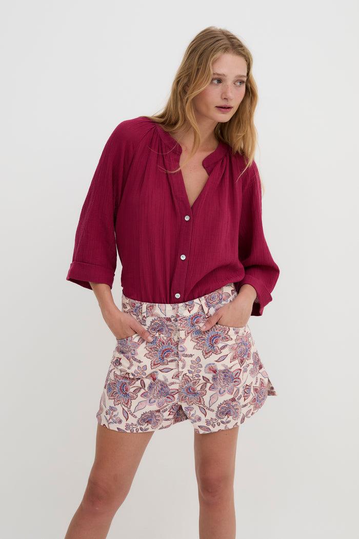 sophie and lucie BLUSA MOLLI ARRUGUILLA CEREZA 2025