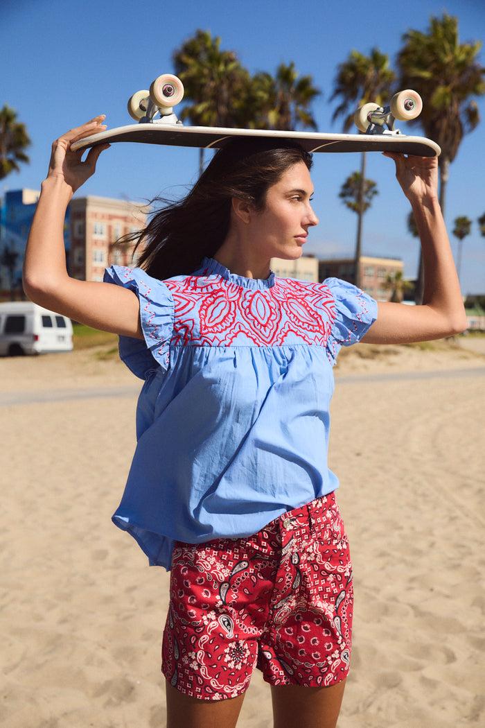 sophie and lucie SHORT LUCIA BANDANA ROJO Venta caliente