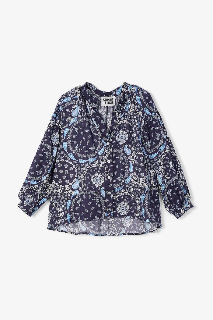 sophie and lucie BLUSA VENICE BANDANA AZUL Rebajas de fábrica