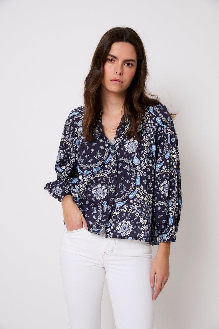 sophie and lucie BLUSA VENICE BANDANA AZUL Rebajas de fábrica