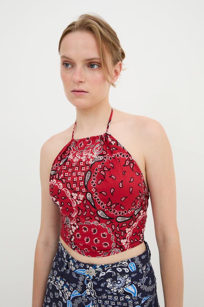 sophie and lucie TOP CINDY BANDANA ROJO Descuento