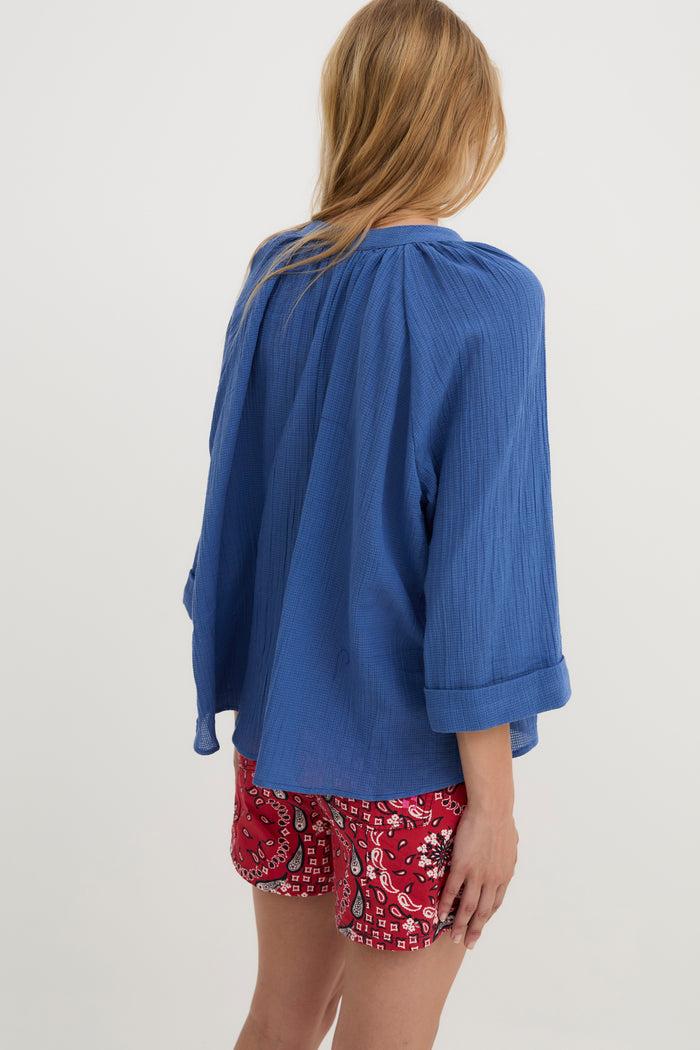 sophie and lucie BLUSA MOLLI ARRUGUILLA AZUL Rebajas online