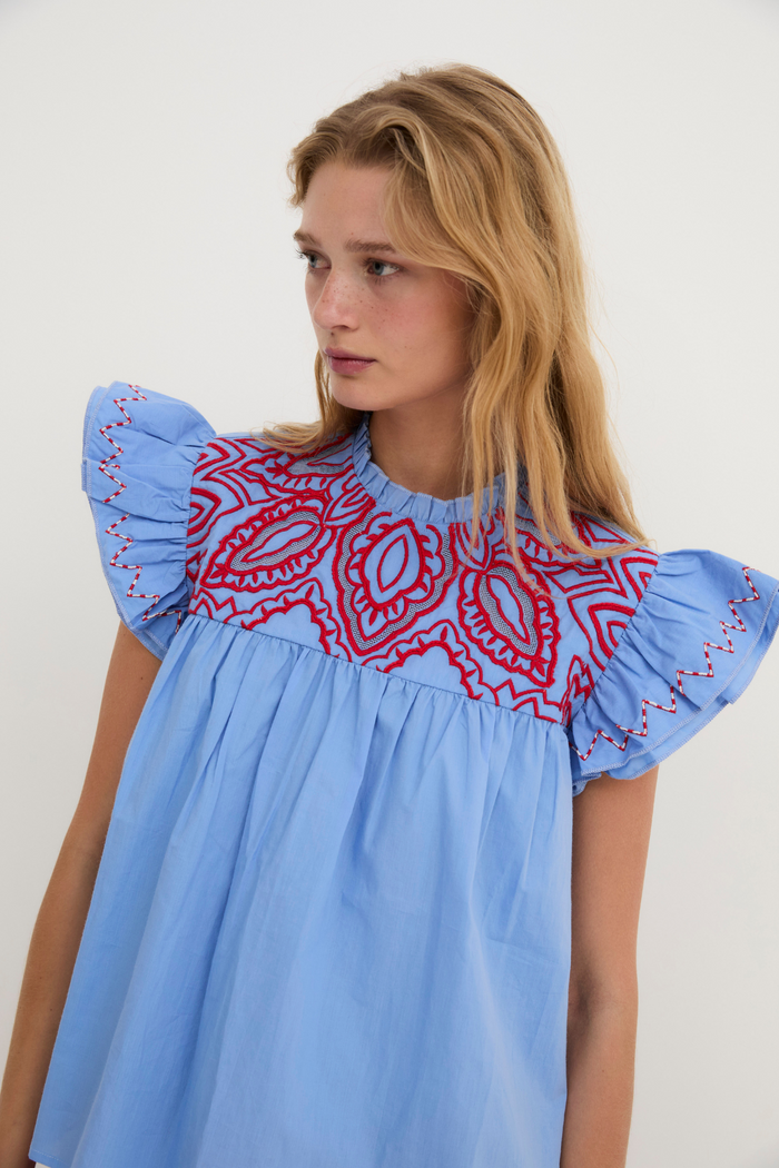 sophie and lucie TOP DELI POPELIN AZUL Oferta especial
