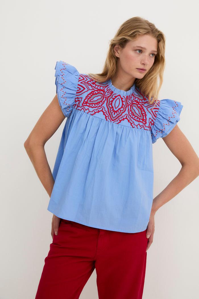 sophie and lucie TOP DELI POPELIN AZUL Oferta especial