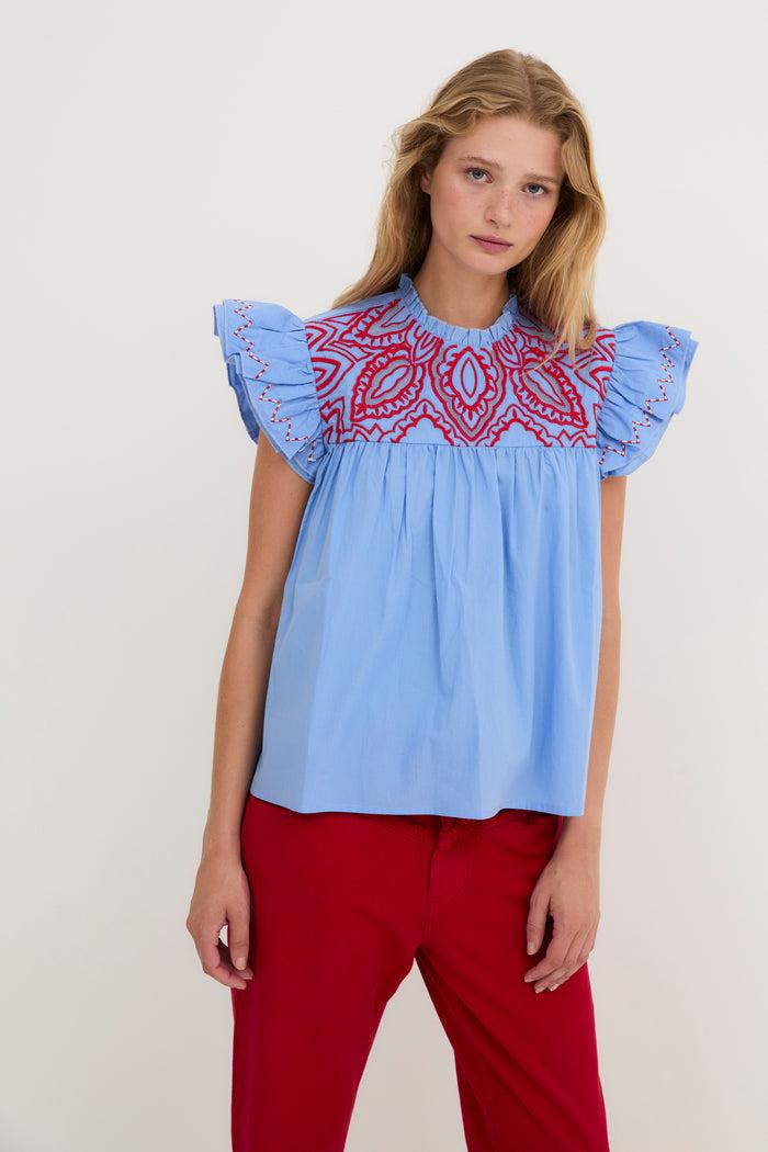 sophie and lucie TOP DELI POPELIN AZUL Oferta especial