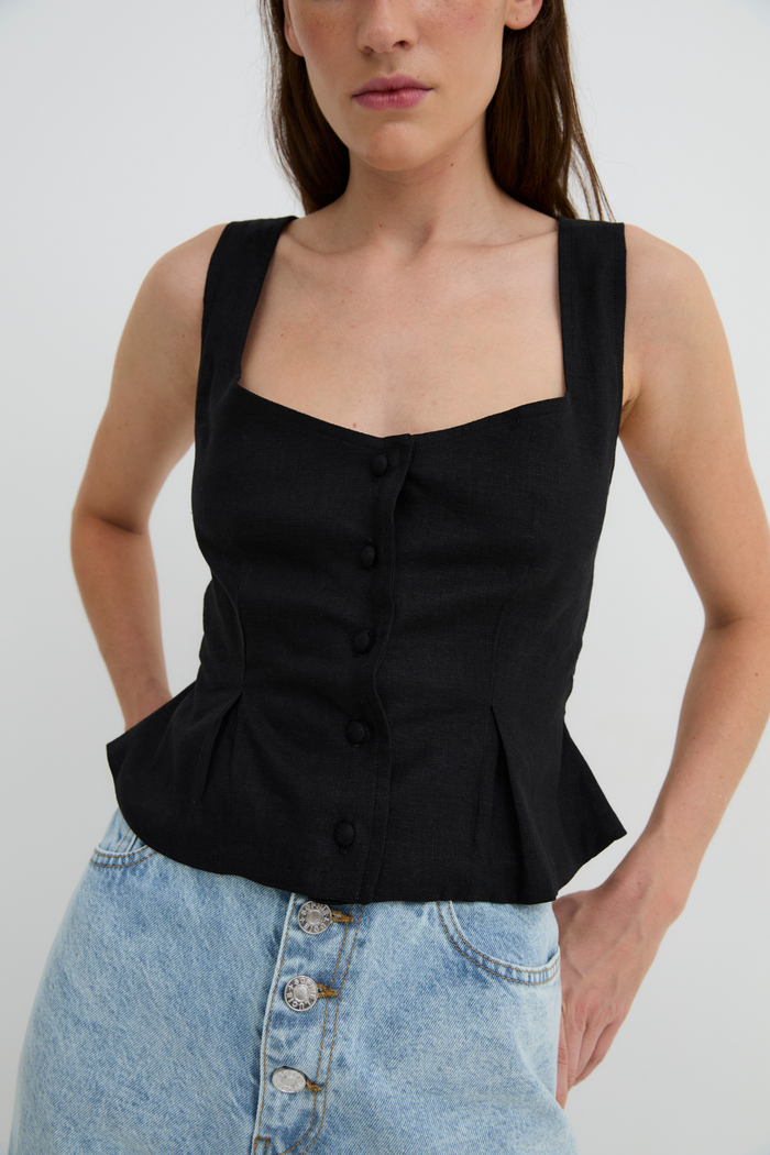 sophie and lucie TOP BORA HILO NEGRO Ofertas especiales