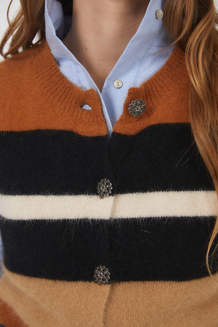 sophie and lucie CHALECO PUNTO RAYAS CAMEL En oferta