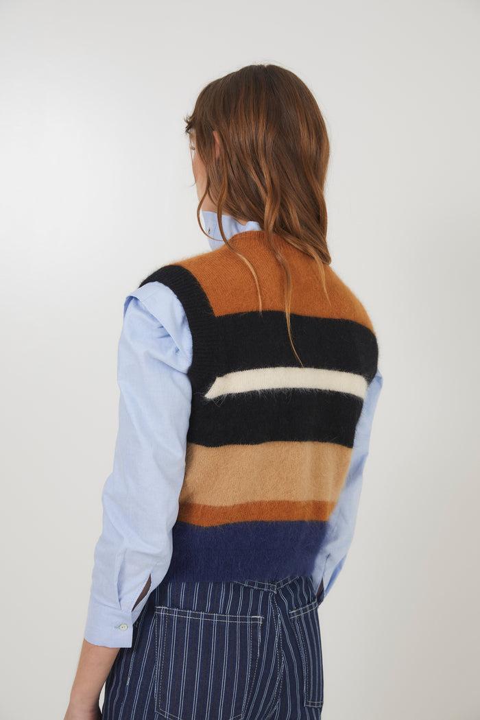 sophie and lucie CHALECO PUNTO RAYAS CAMEL En oferta