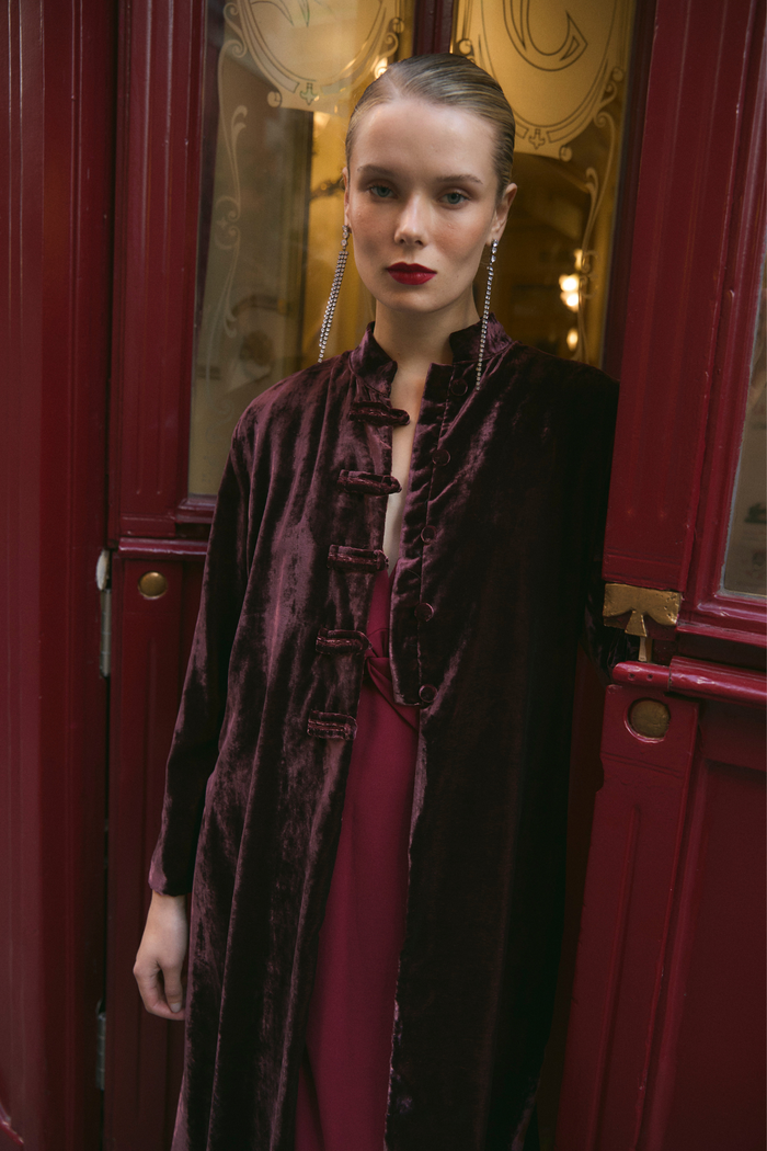 sophie and lucie ABRIGO CHINISKI VELVET VINO Rebajas