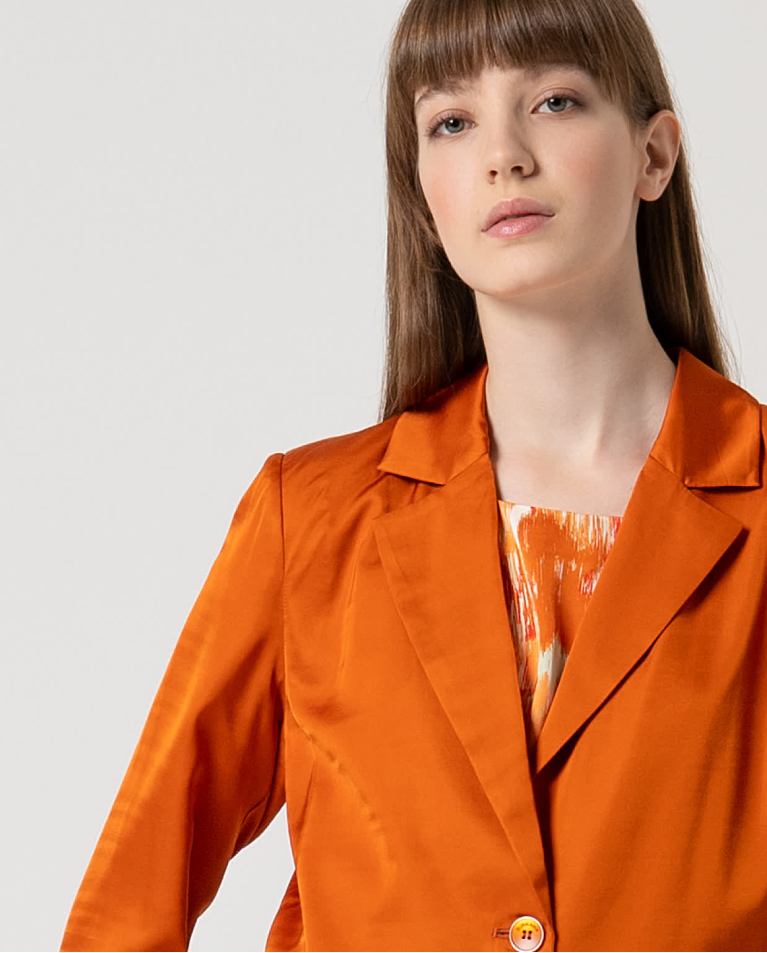 surkana Blazer satinada cruzada lisa Teja Precios de Black Friday