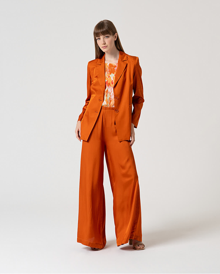 surkana Blazer satinada cruzada lisa Teja Precios de Black Friday