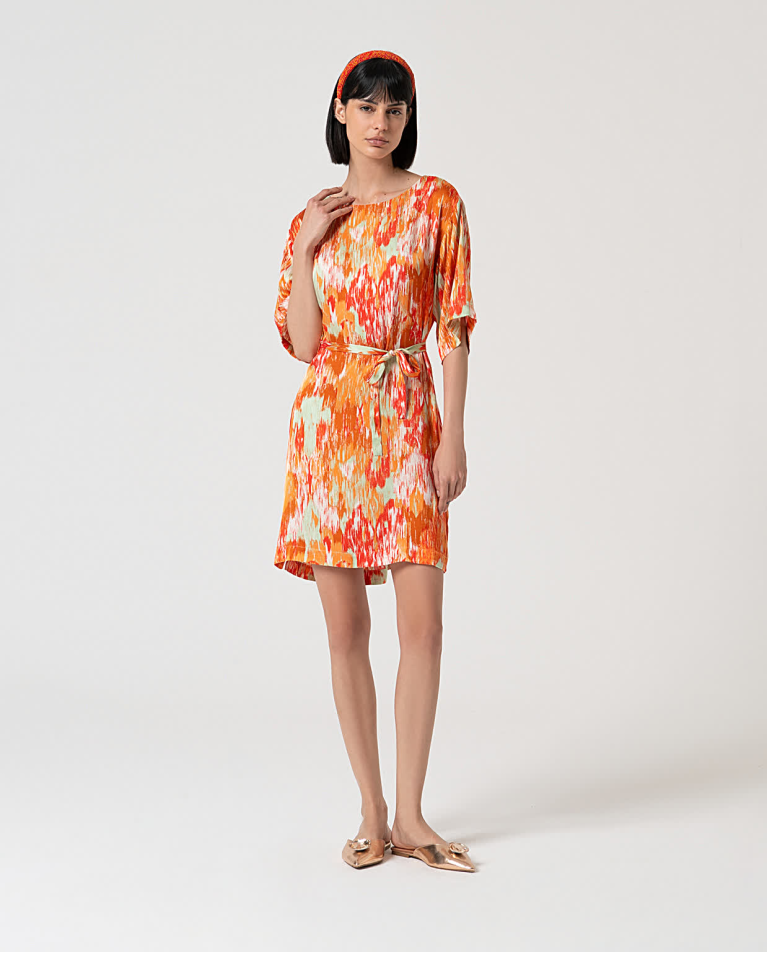 surkana Vestido túnica satinado estampado Multi