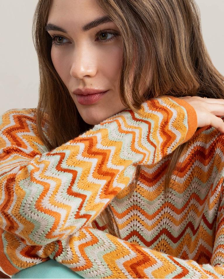 surkana Jersey tricot manga larga Naranja