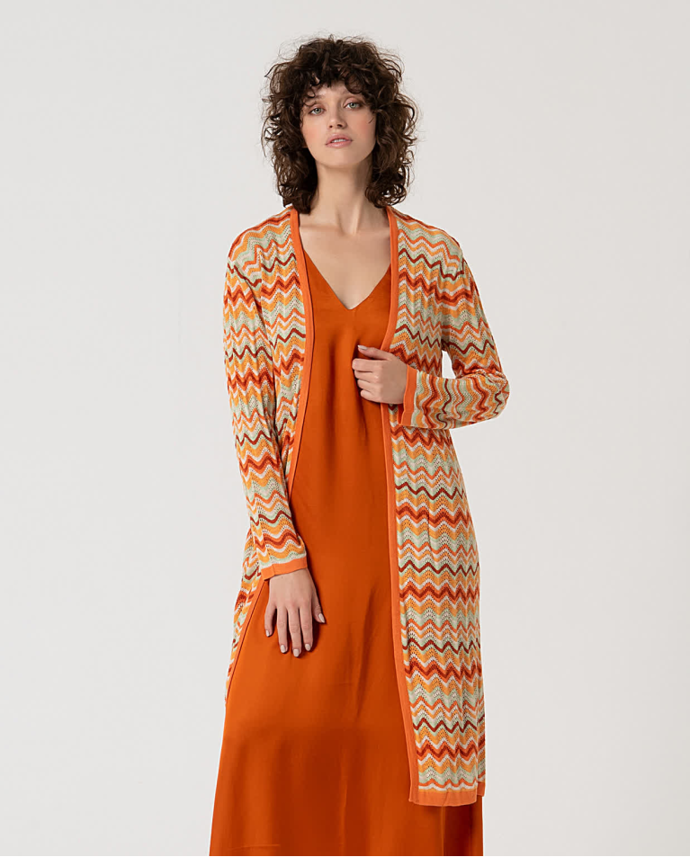 surkana Cárdigan largo tricot Naranja