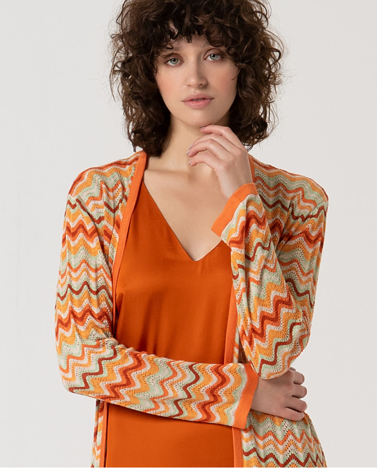 surkana Cárdigan largo tricot Naranja Oferta exclusiva
