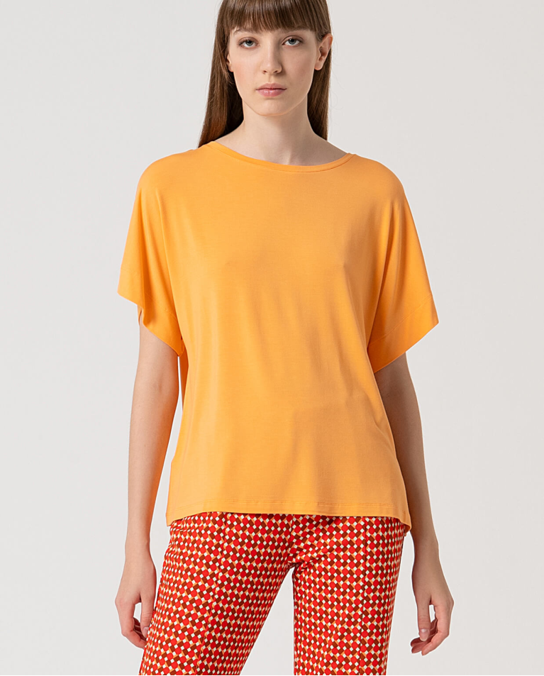 surkana Camiseta elástica bamboo lisa Mandarina