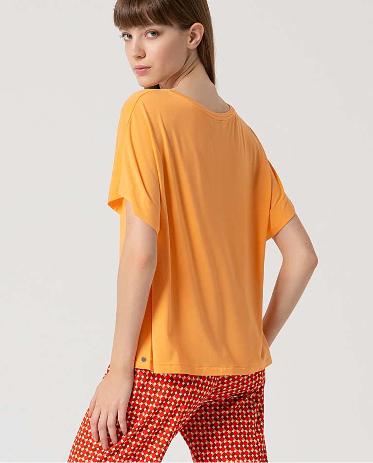 surkana Camiseta elástica bamboo lisa Mandarina Devoluciones gratuitas
