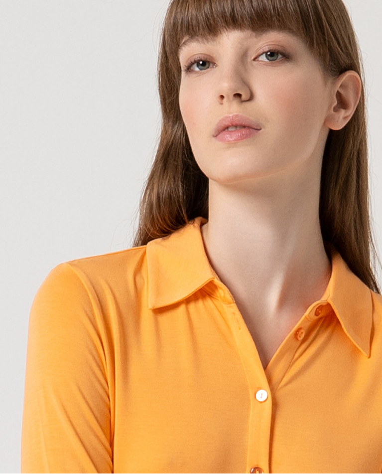 surkana Camisa básica bamboo lisa Mandarina Outlet
