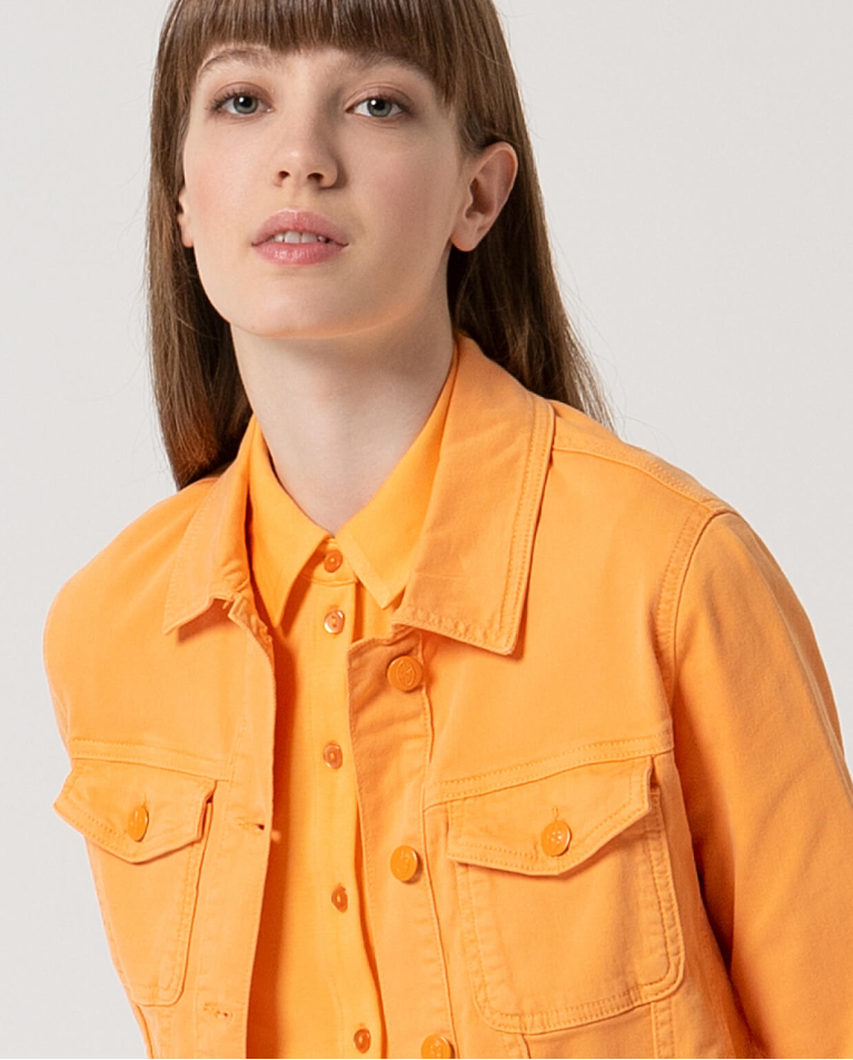 surkana Chaqueta denim lisa Mandarina Venta caliente