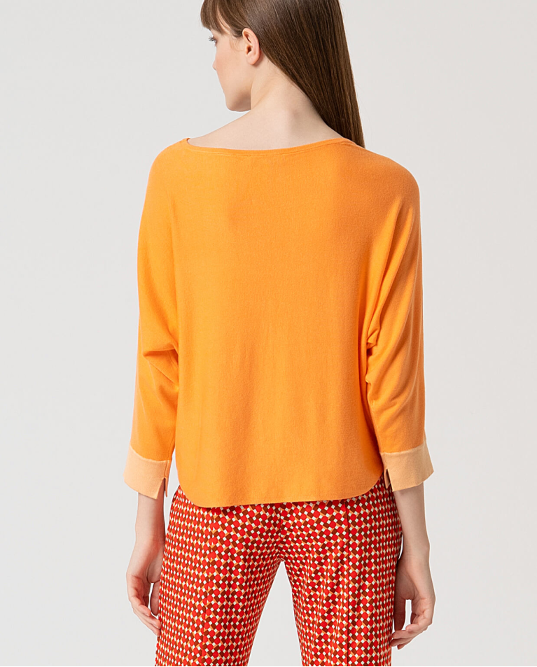 surkana Jersey de punto manga murciélago Naranja Gran oferta