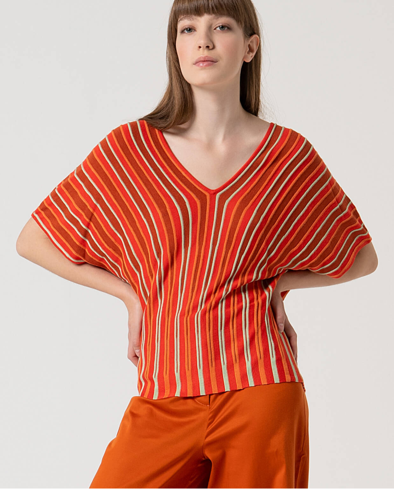 surkana Jersey de punto manga murciélago Naranja Rebajas baratas