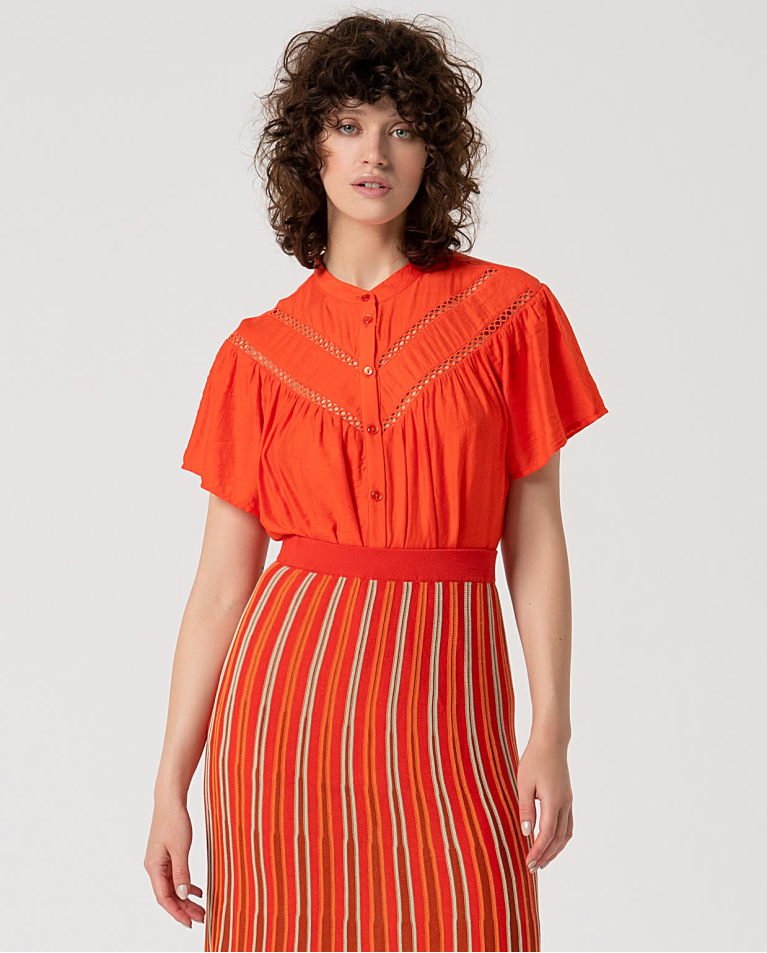 surkana Falda midi de punto Naranja Rebajas de fábrica