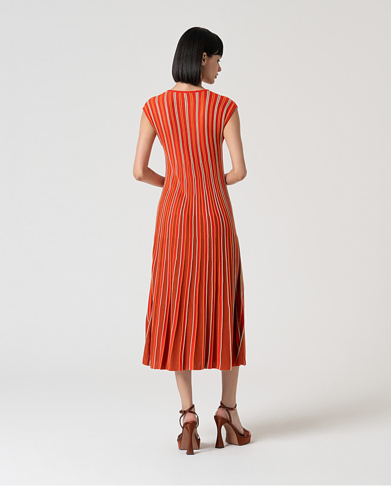 surkana Vestido midi de punto Naranja Los más vendidos