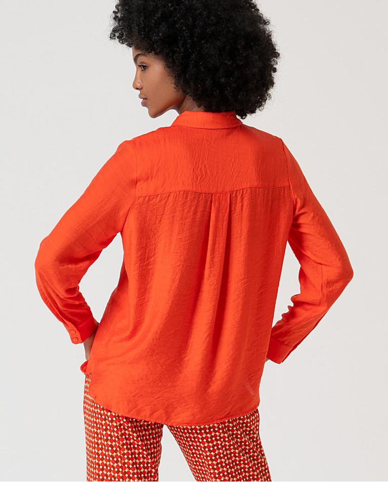 surkana Camisa con bordados perforados lisa Naranja Ventas relámpago