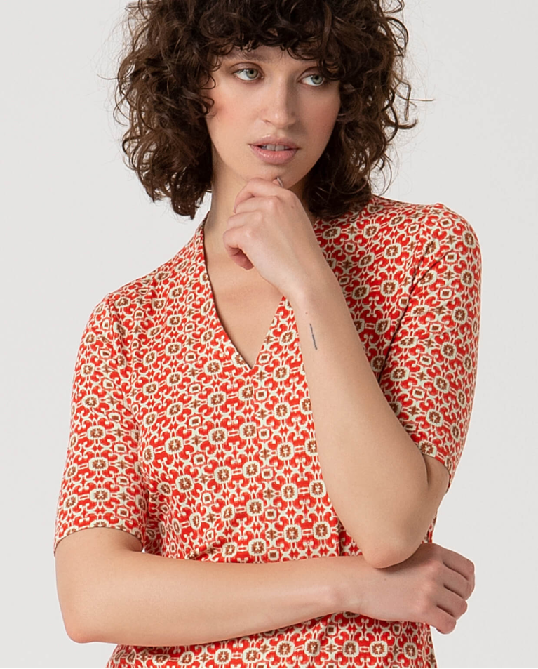 surkana Camiseta elástica estampada Rosa Tienda