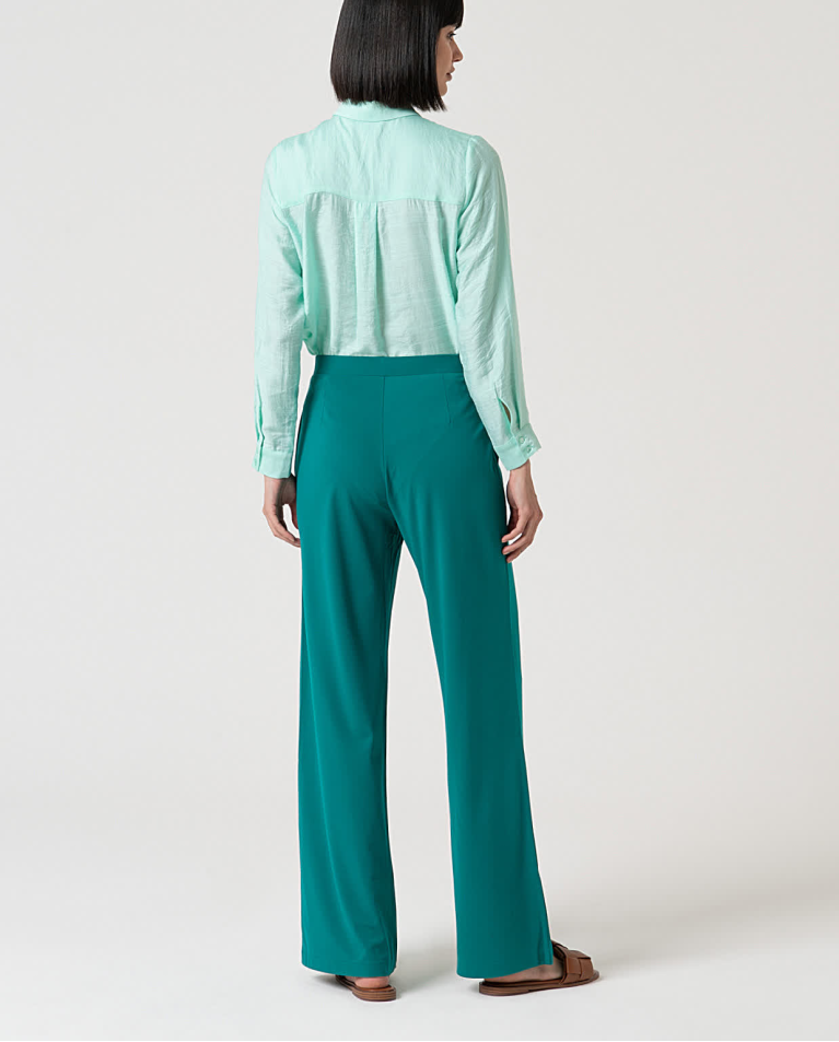surkana Pantalón recto elástico liso Esmeralda Precio de fábrica