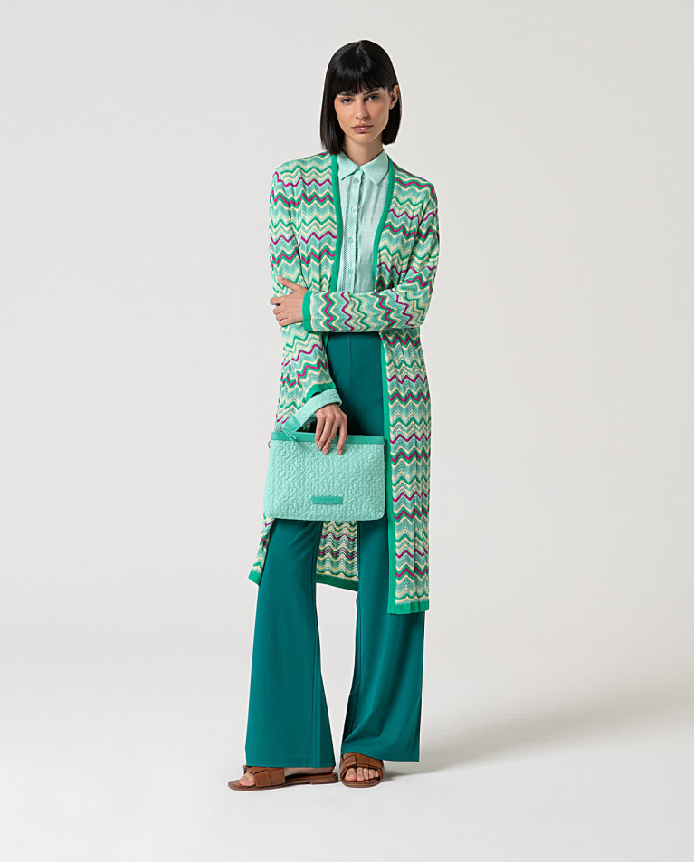 surkana Pantalón recto elástico liso Esmeralda Precio de fábrica