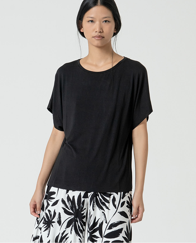 surkana Camiseta elástica bamboo lisa Negro