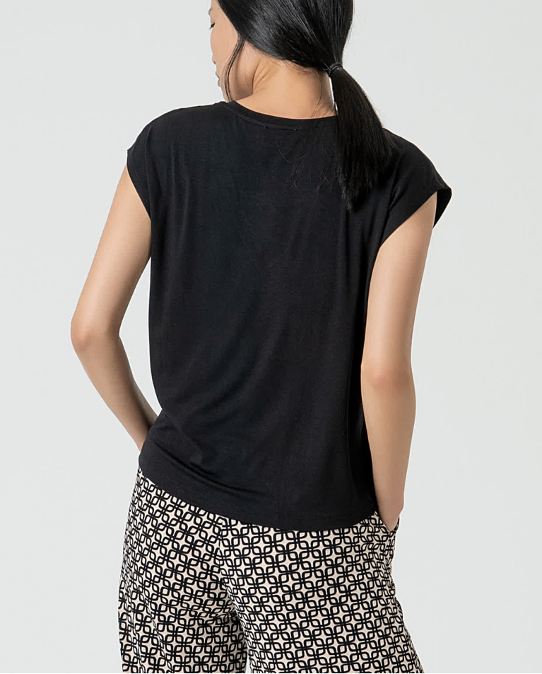 surkana Camiseta sin mangas bamboo lisa Negro Grandes ahorros