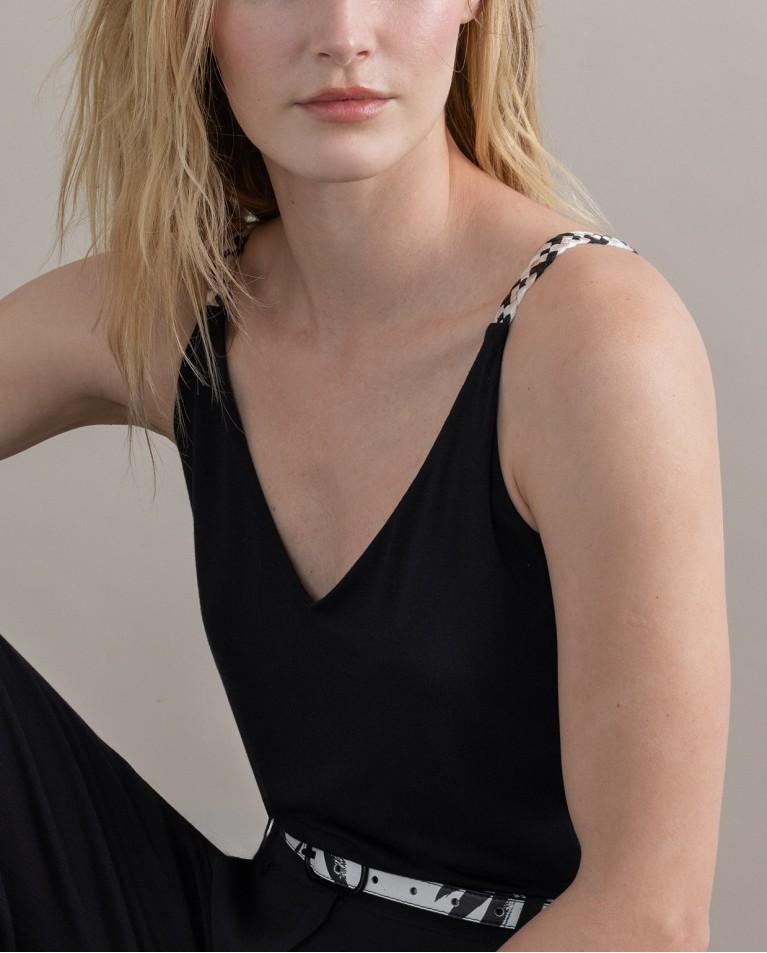 surkana Top tirantes bamboo con fornitura Negro Rebajas de fin de temporada