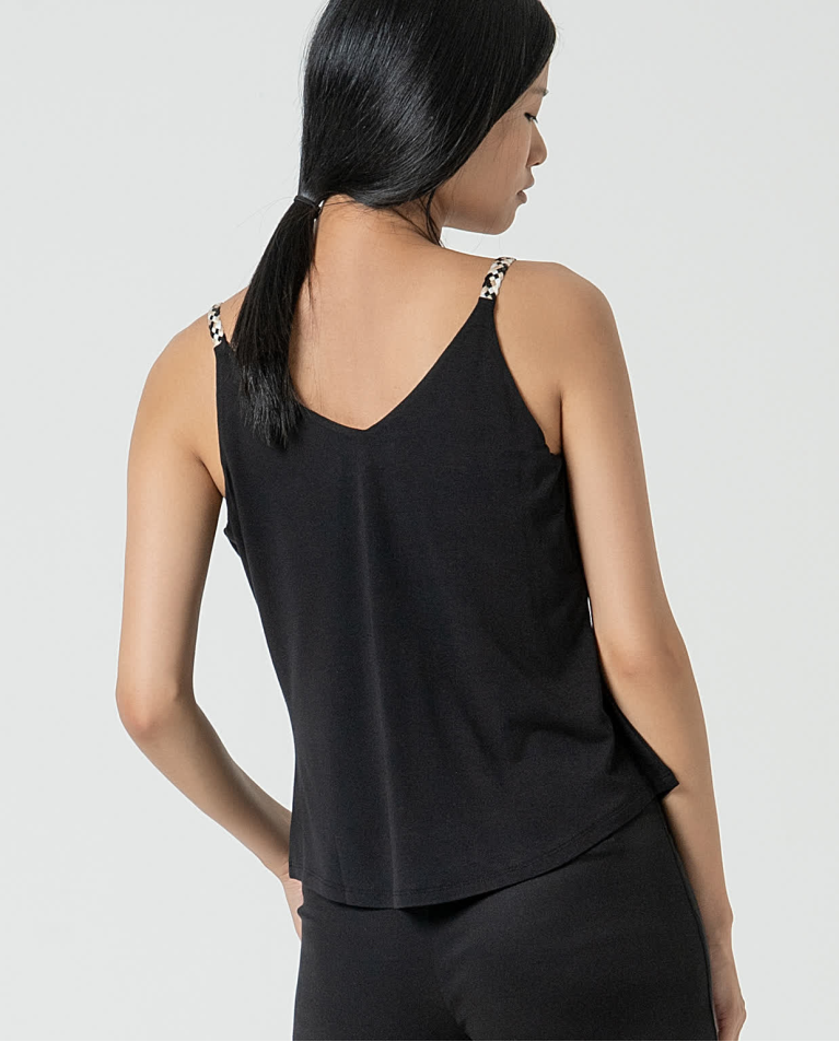 surkana Top tirantes bamboo con fornitura Negro Rebajas de fin de temporada