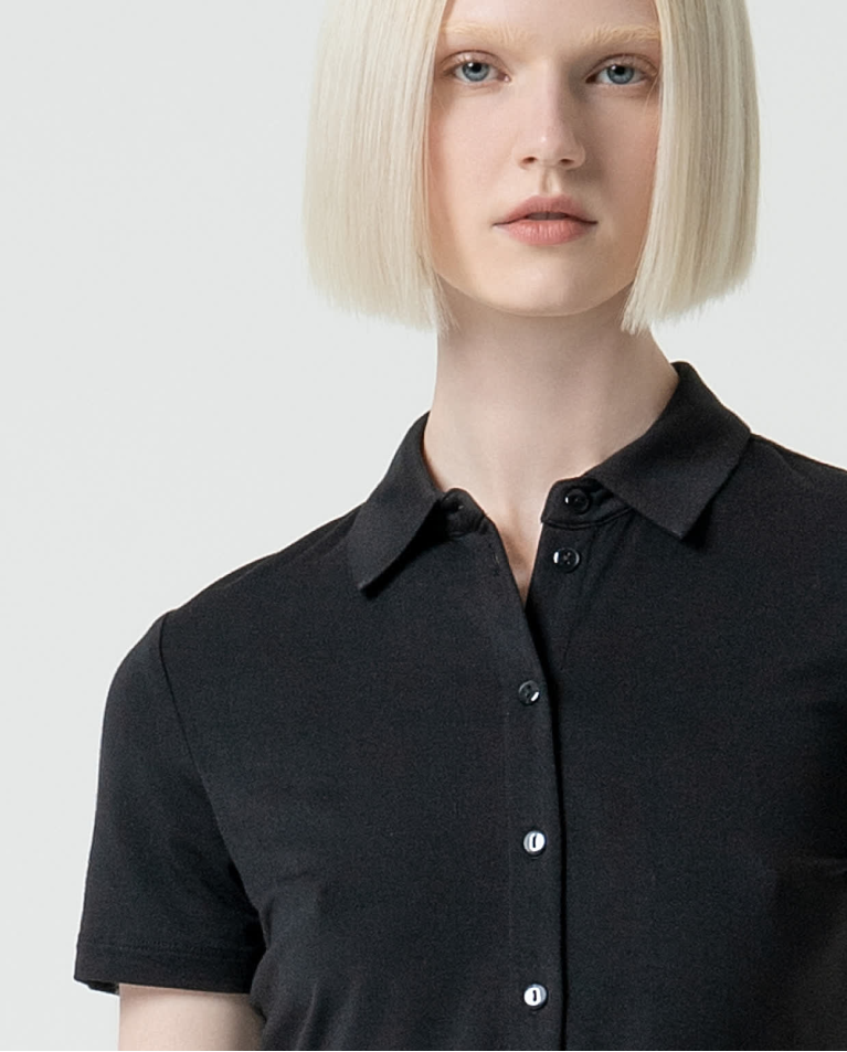 surkana Camisa básica bamboo lisa Negro Precio ultrabajo