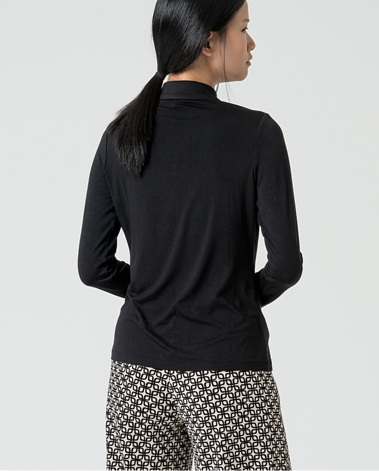 surkana Camisa básica bamboo lisa Negro Devoluciones gratuitas