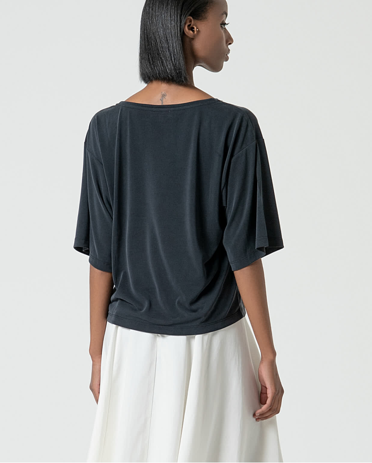 surkana Camiseta elástica amplia lisa Negro 2025