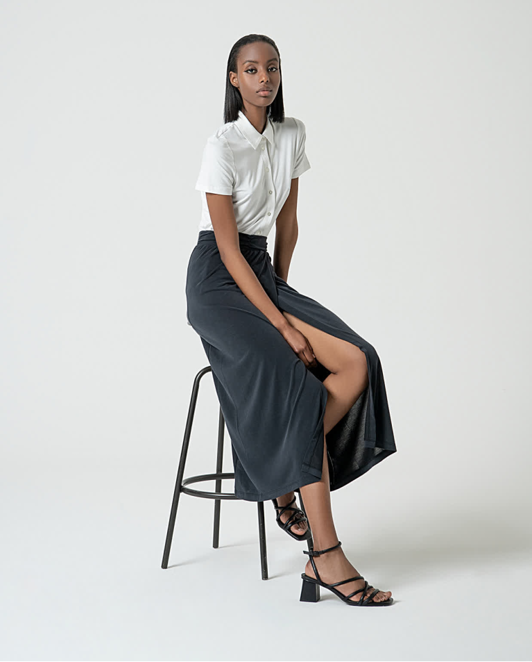 surkana Falda elástica con abertura Negro Outlet online