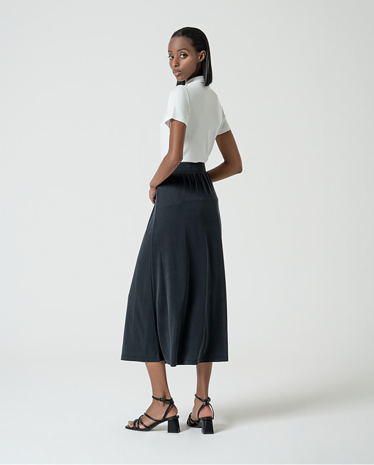 surkana Falda elástica con abertura Negro Outlet online
