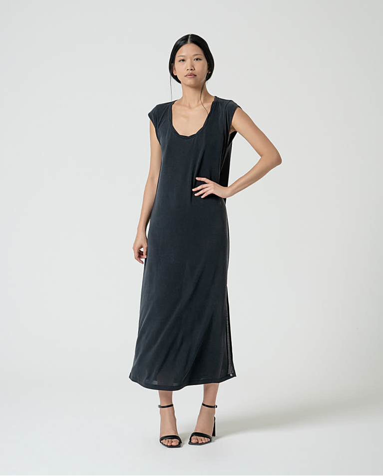 surkana Vestido largo elástico recto Negro