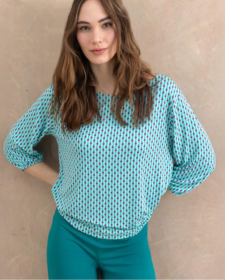 surkana Camiseta elástica amplia estampada Verde Agua