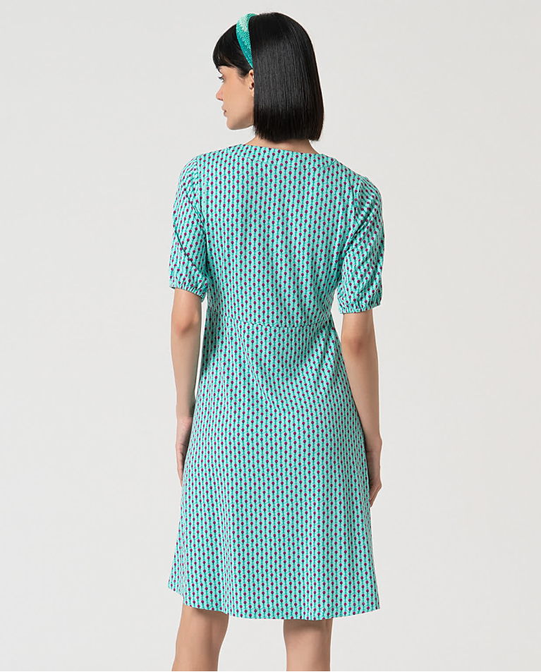 surkana Vestido elástico corto estampado Verde Agua Los más vendidos